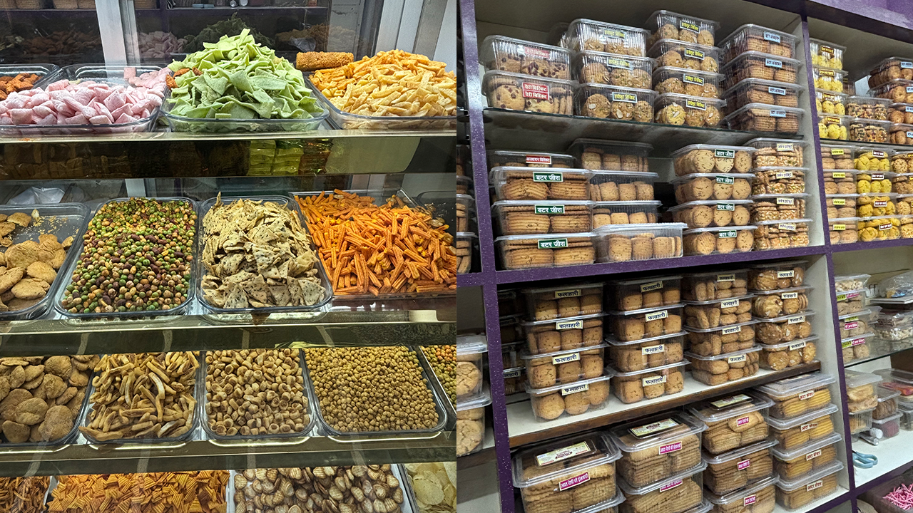 Assorted cakes and snacks